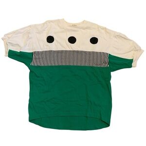 Vintage I.B. SPORT Colorblock Polka Dot Striped Oversized T-Shirt Top M